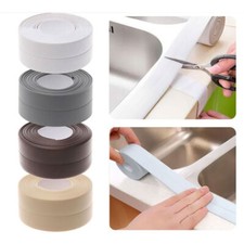 2 Rolls Self-Adhesive Caulk Strip Sealant Tape Toilet Wall Sealing Trim Kitchen