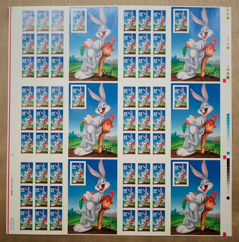 Bugs Bunny 1997 #3137 Uncut Press Sheet of 60 / 32c Stamps plus 2 BONUS items - Image 2 of 4