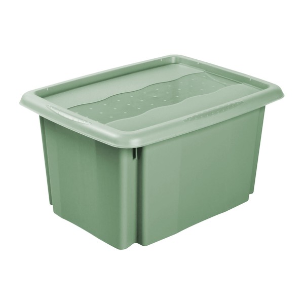 Aufbewahrungsbox Deckel Kunststoffbox Stapelbar Keeeper 45L Organizer Box GrüN-image