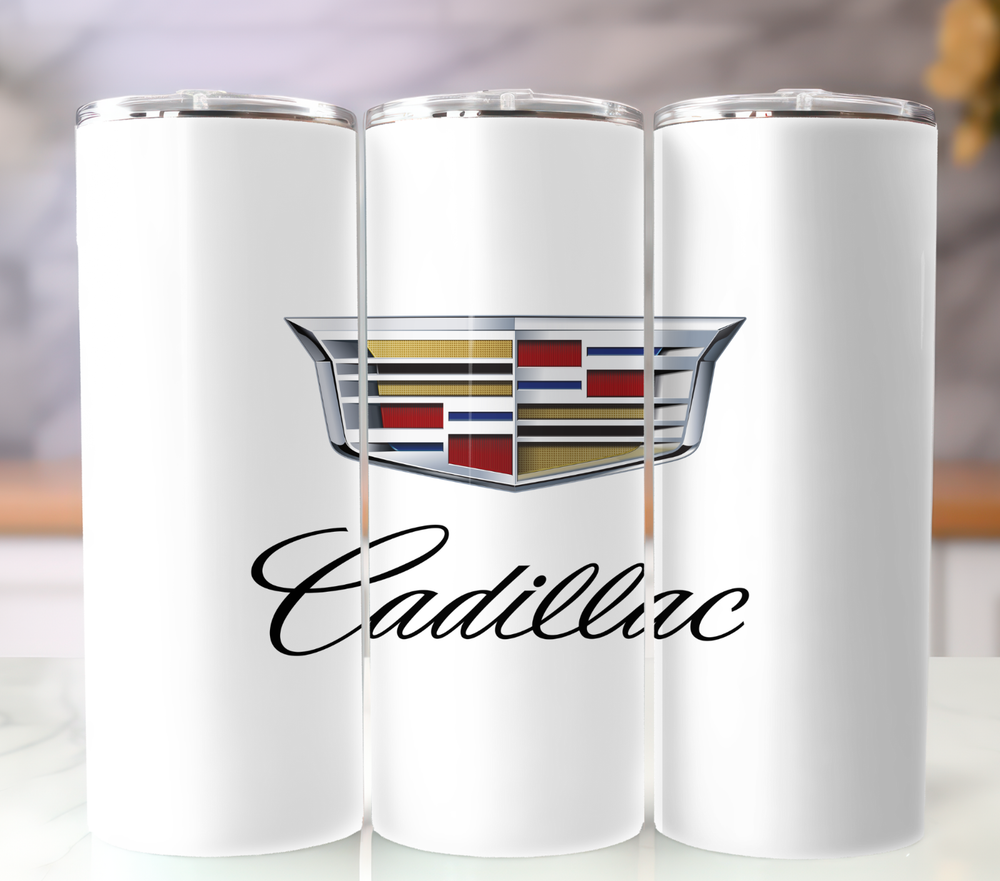 Cadillac 20oz Insulated Tumbler with Straw - Stainless Steel Mug