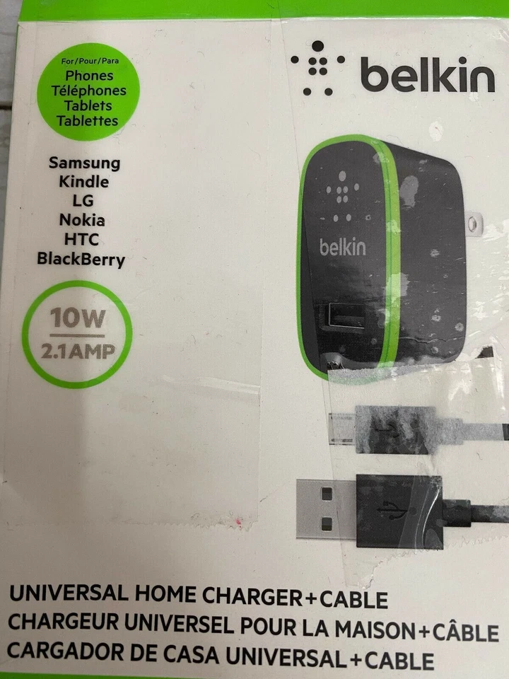Cargador universal para el hogar Belkin con cable micro USB ChargeSync de 10 vatios / 2,1 amperios Foto 3 de 4