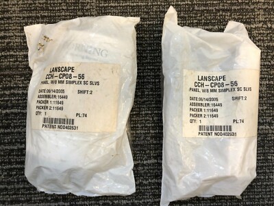 LOT OF 2 CORNING CCH-CP08-56 LANSCAPE CCH FIBER OP. PANEL W/8 MM SIMPLEX NEW