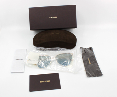 D0 New TOM FORD Veronica FT684 28W Gold Blue Mirror 58-14-140 Sunglasses D0 New TOM FORD Veronica FT684 28W Gold Blue Mirror 58-14  main image 2