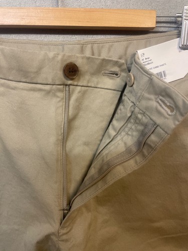 Uniqlo Mens Beige W32 L34 Stretch Slim Fit Casual Chino Pants NWT - Foto 3 di 9