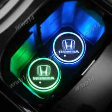 2x LED Lights Car Cup Holder Mat Cup Pad Drinks Coaster 7 Colors Car Accessories