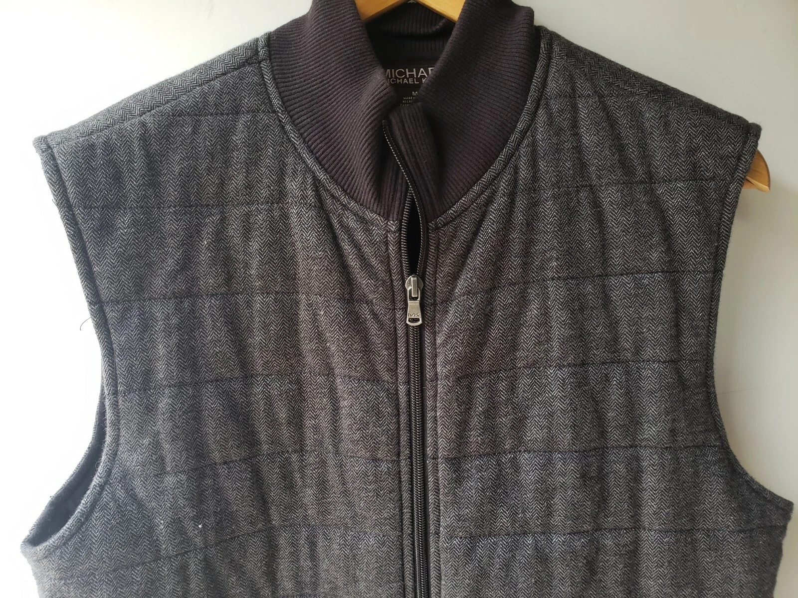 Gilet Michael Kors nero donna foderato con zip intera taglia media M grigio antracite