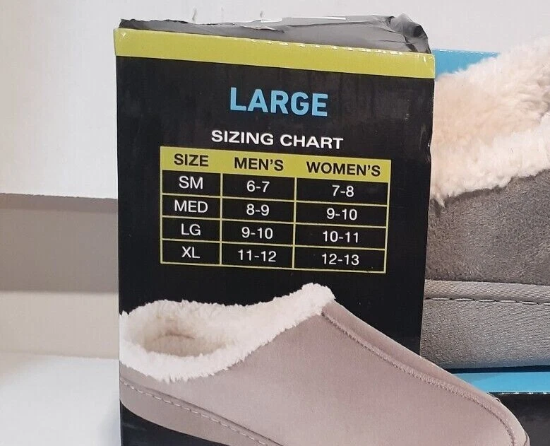 NIB Sharper Image Adult Memory Foam Slippers - Gray - Large (#644) - Image 2 of 3