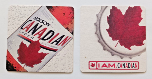 Set Of 2 x Molson Canadian "I AM CANADIAN" Coasters - Picture 1 of 1