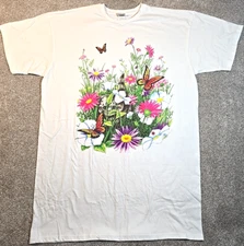 J Carr Nightgown Tee Shirt Kitten Flowers Butterflies Toast and Jammies ONE SIZE