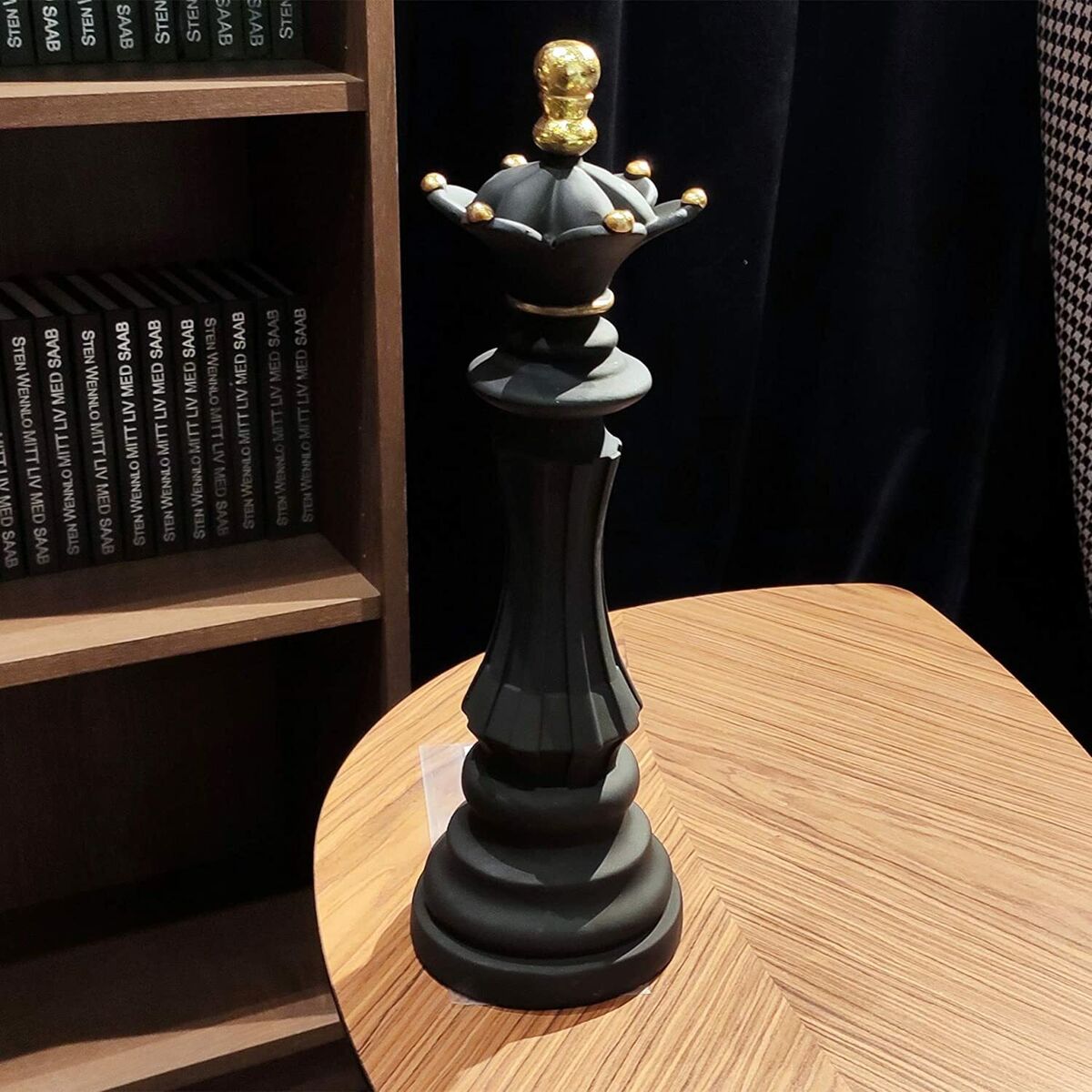 Large Chess Set Statue Sculpture Black Modern Home Decor King