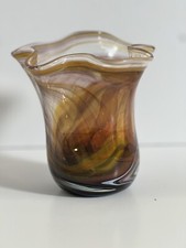original detailed hand blown made signed Olivia Cash 2005 studio glass vase