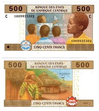 2022 (2002) Central African States Banknote P606 ce 500 Francs Chad