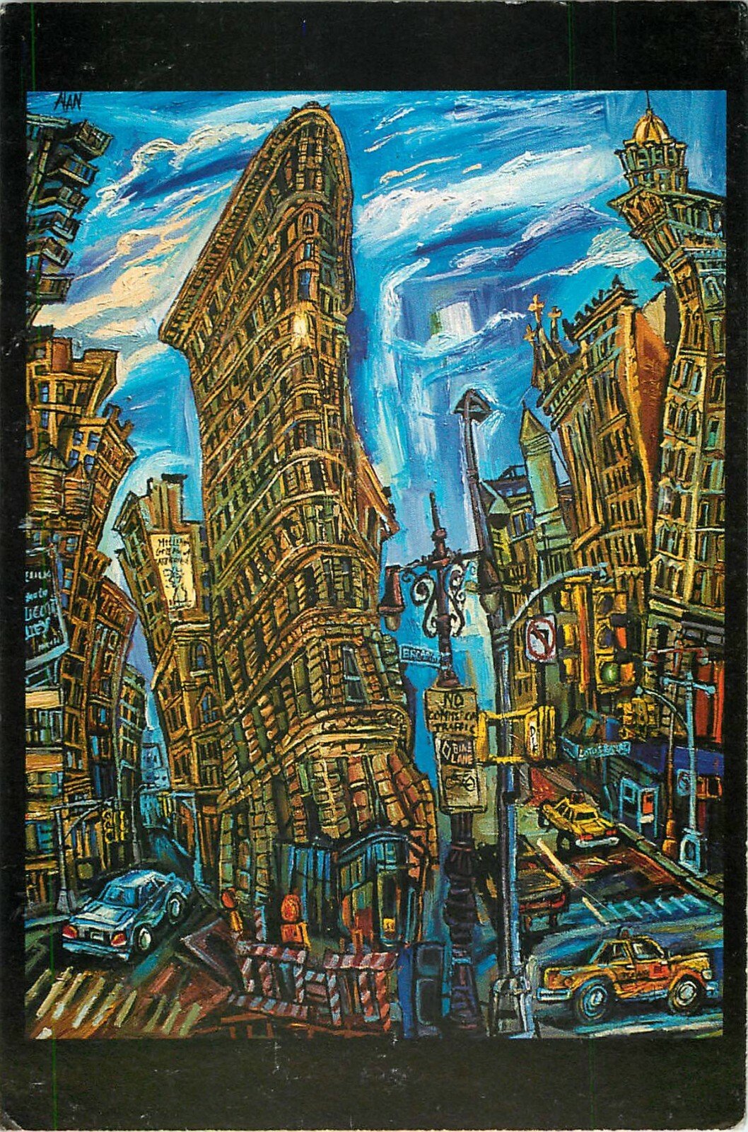 Flat Iron Building New York Art Ad Card Postcard by Artist Alan Streets-image
