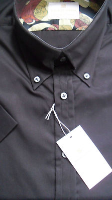 SOLID CLOTHING XL HEMD 100% BAUMWOLLE/LIBERTY KURZARM SCHWARZ B'DOWN UVP 59£