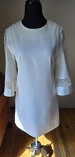 Ivory Womens Regular Small  Lace Bell Sleeve Shift Dress  Mid Thigh Length