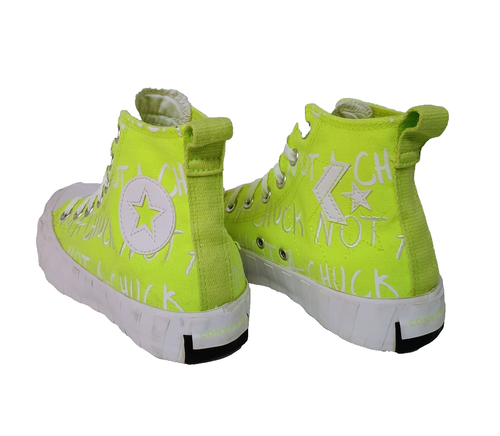 CONVERSE UNT1TL3D Not A Chuck Taylor Sneakers NEON VOLT Men's 6 / Women's 8 EUC - 第 3/5 張圖片