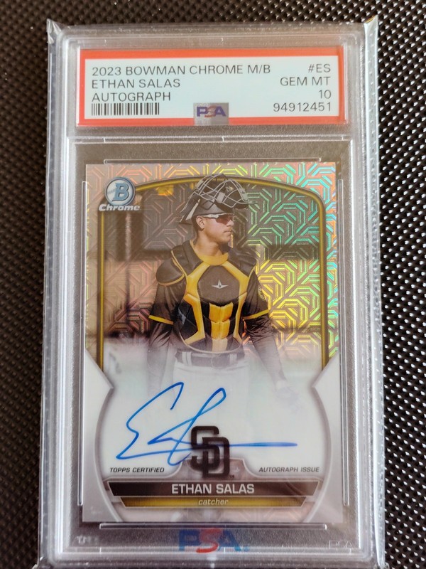 2023 ETHAN SALAS BOWMAN CHROME MEGA BOX AUTOGRAPH #ES GEM MINT PSA 10 ROOKIE HOT