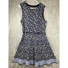 Eliza J Sleeveless Fit & Flare Sweater Dress SZ MED Print Retails $148 EUC