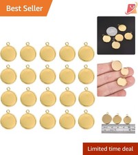 Stainless Steel Pendant Trays 14x14mm Bezel Settings for Jewelry Making 20pcs