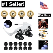 Lightweight LED Magnifying Glasses - 1X to 8X Magnification for All Detail Needs