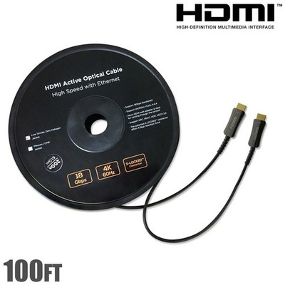100FT HDMI AOC Cable Active Fiber Optic HDTV 4K 60Hz 18Gbps HDR ARC HDCP 2.2