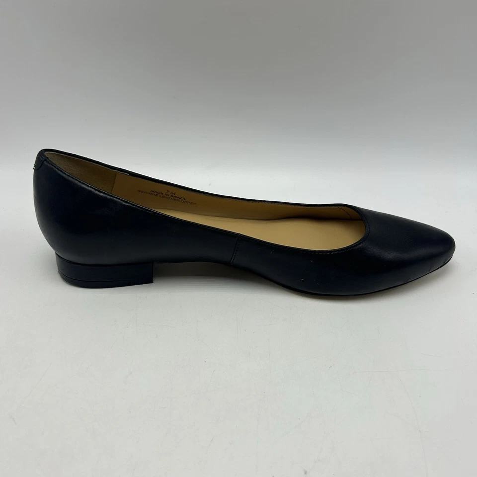 Talbots Ballet Pisos Mujer 7 M Cuero Negro Punta Preppy Dinero Antiguo Leer Foto 4 de 4