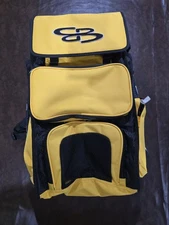 Boombah Superpack Baseball/Softball Bat Pack - Backpack - Heavy Duty-Black/Gold