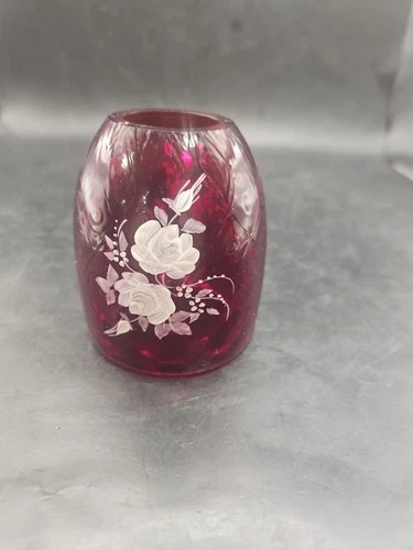 Vintage Fenton Top Of A Fairy Light Floral Hand Painted.