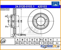 2 St. Bremsscheibe Ate 24.0120-0103.1 FüR Porsche 924 911