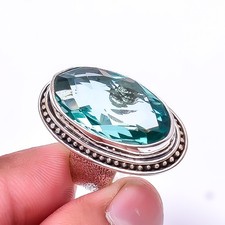 Apatite 925 Sterling Silver Handmade Ring S.6 R934017877, Christmas Gift