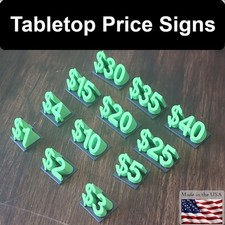 Tabletop Price Signs - Made in USA for Vendor Craft Fair Flea Market Yard Sale