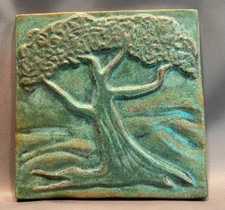 Arts & Crafts Style Oak Tree Tile Handmade Relief 6.5X6.5