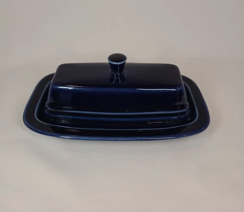 Homer Laughlin Fiesta Cobalt Blue Covered Butter Dish