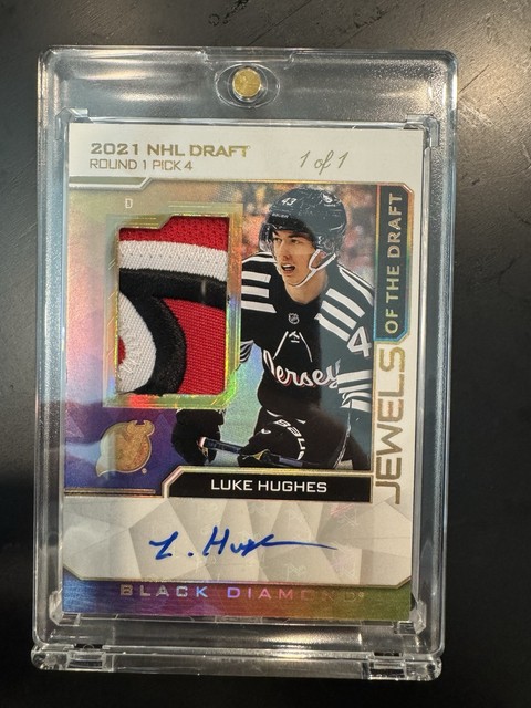 2023-24 UD Black Diamond Jewels of the Draft Luke Hughes 1/1 One of One RC