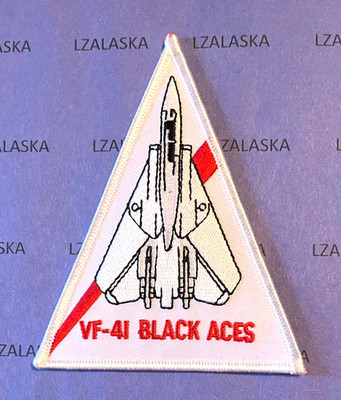 US NAVY F-14 FIGHTER SQ VF-41 BLACK ACES TOMCAT WHITE TRIANGLE PATCH N7