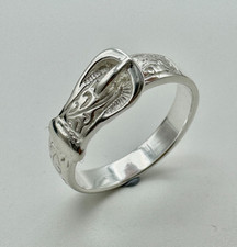 Solid 925 Sterling Silver Irish Buckle Ring Men&Women SIZE P Q R ST U V W X Y Z