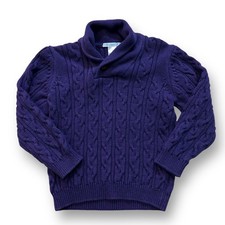 Janie and Jack Boys Cable Knit Sweater Size 4 Cotton Mock Neck Pullover