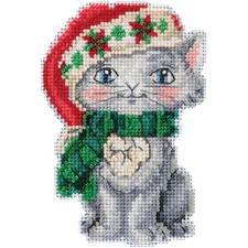 Kitty Counted Cross Stitch Ornament Kit Mill Hill 2019 Jim Shore Small, multi