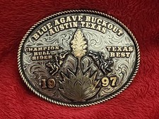 Texas Rodeo  1997  Bullriding  Blue Agave  X Treme Champion Trophy Buckle  Rare  X92