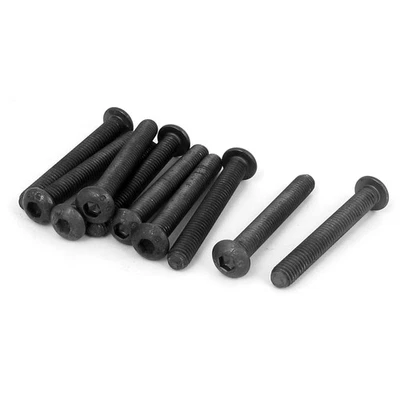 10pcs M6x45mm Alliage Acier Prise Bouton Noir Boulon vis hexagonale tête DIN - Photo 1/4