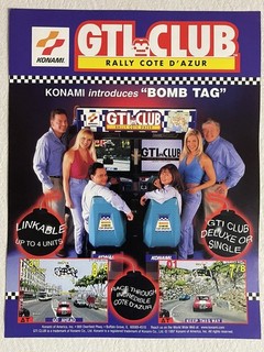 Konami GTI Club Game Arcade Bob Tag Ad Promo Vintage Flyer