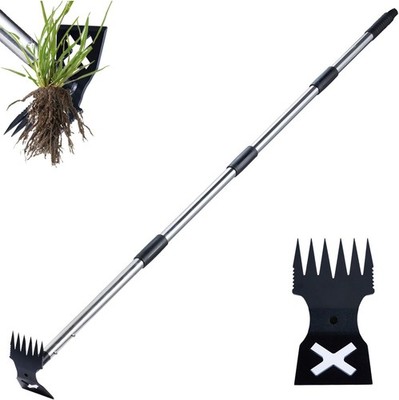 Weed Puller Tool Long Handle 60 Inch Manual Weeder Remover Garden Hoe Rake