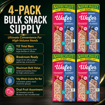 4 Pack Nature Valley Crispy Creamy Wafer Bars, Variety Pack, 28 ct.