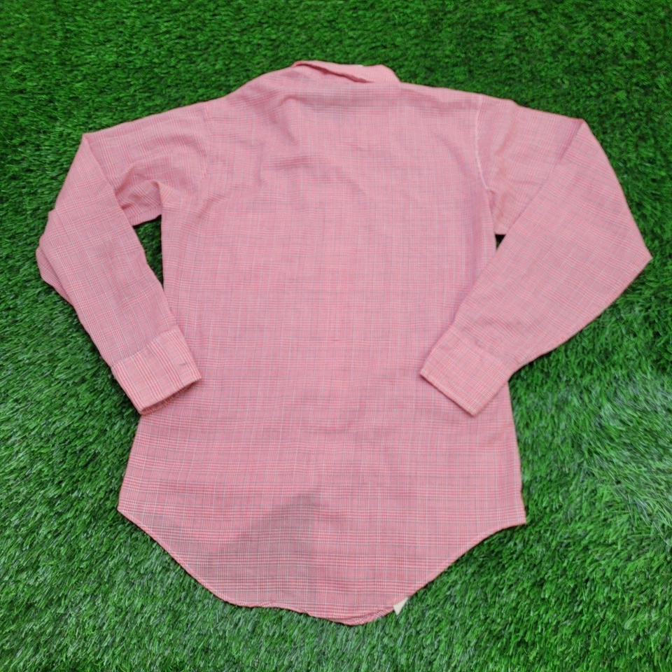 Винтажная рубашка 80-х Van-Heusen на пуговицах M 15,5 19x30 Glen клетчатая - Изображение 2 из 4