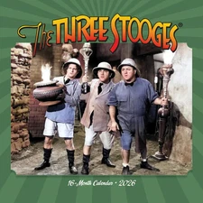 Carousel Calendars,  Three Stooges 2026 Wall Calendar, 12.01'' X 12.01'', 16-Mon