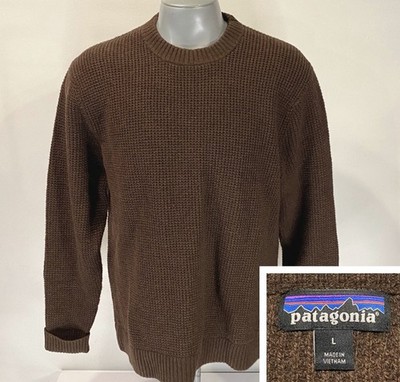 Patagonia Recycled Wool Blend Knit Sweater L Large Mens Brown 50655 Crewneck