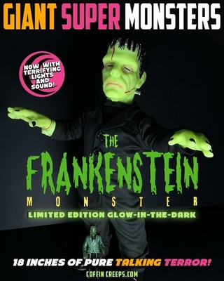 Giant Talking GLOWING Frankenstein Horror Coffin Creeps Doll