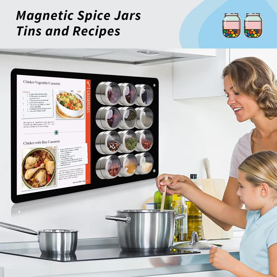 17.1" X 11.8" Black Metal Magnetic Board - Magnet Bulletin Board To - Image 4 of 4