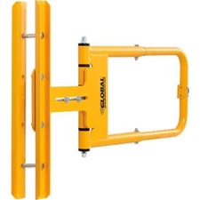 Industrial Adjustable Safety Swing Gate 16""-26""W Opening Safety Yellow