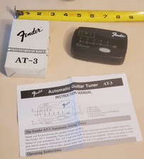 FENDER AT-3 Automatic Guitar / Bass TUNER Bundle unit, instru, orig box TESTED